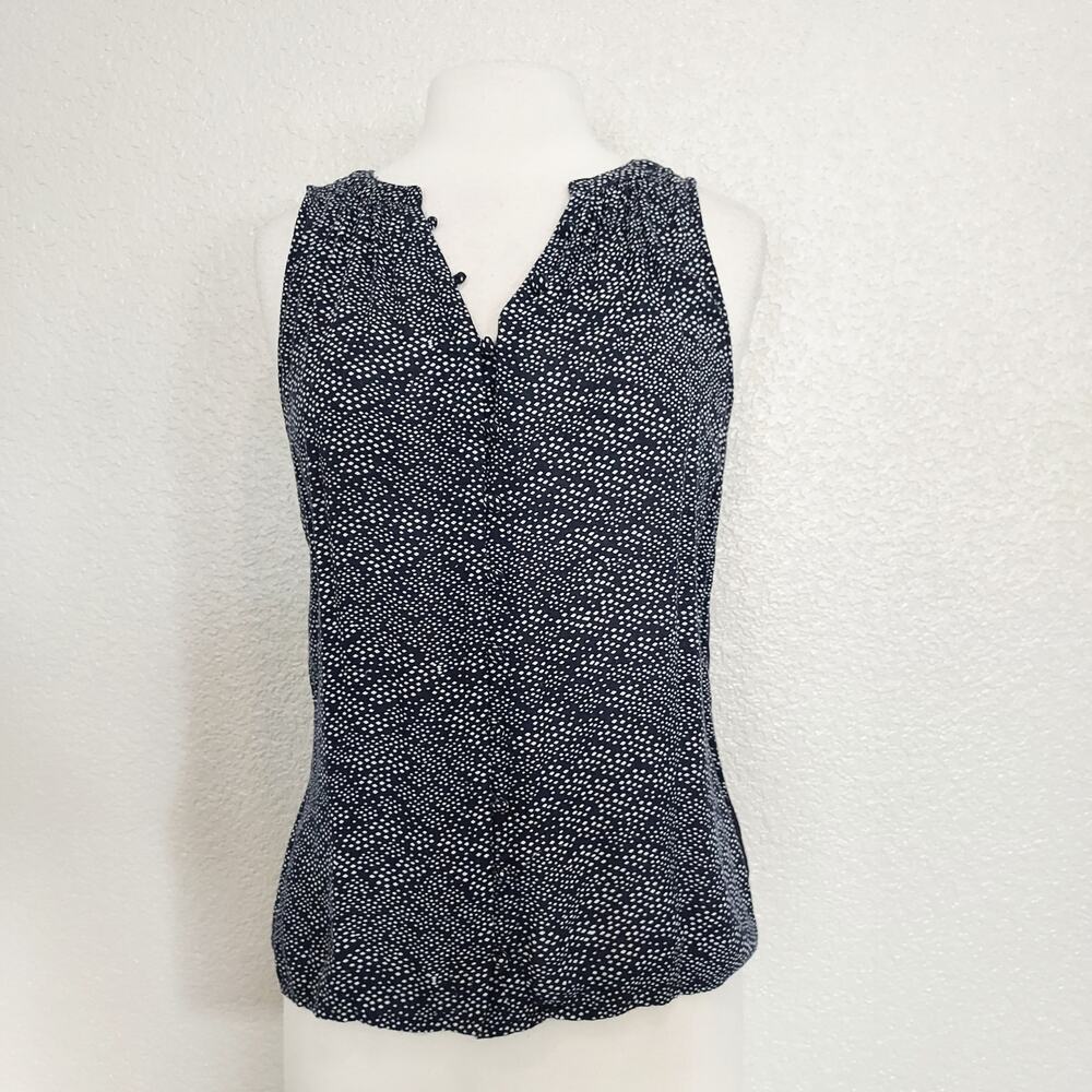 ⭐️5/$20 A New Day Navy Blue Polka Dot Blouse Size M